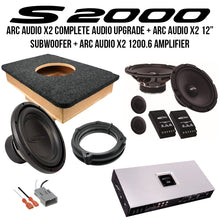 Load image into Gallery viewer, Level 4 Honda S2000 ARC AUDIO X2 COMPLETE AUDIO UPGRADE + Arc Audio X2 12” Subwoofer + ARC Audio X2 1200.6 Amplifier
