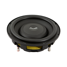 Load image into Gallery viewer, AudX ASW10D4 – 10″ Shallow Mount Dual 4Ω (4Ω+4Ω) Voice Coil Subwoofer
