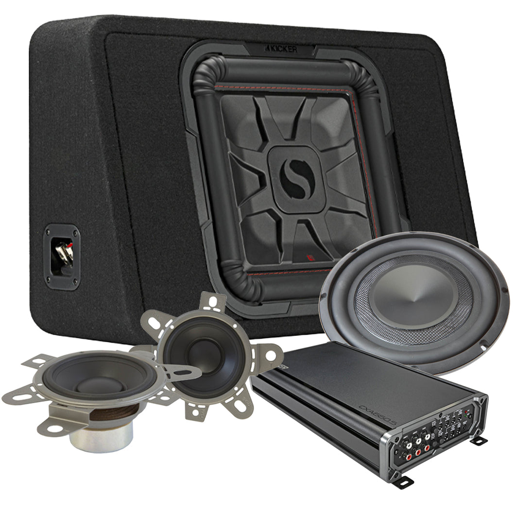Complete Audiofrog Speaker and Subwoofer with Kicker Amplifier Package