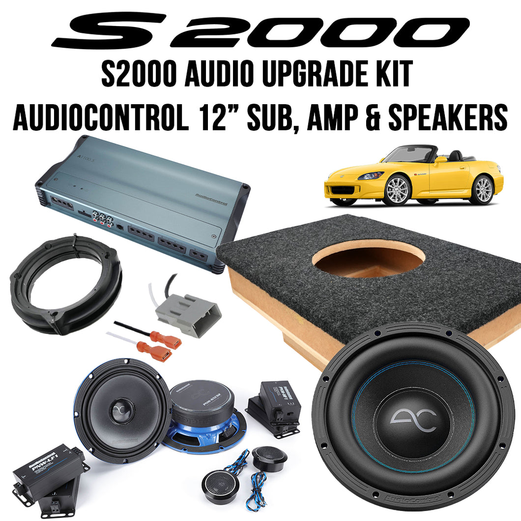 S2000 Premium Audio Upgrade Kit with AudioControl 12 Subs, Amp, and Speakers