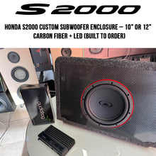 Load image into Gallery viewer, Honda S2000 Custom Subwoofer Enclosure – 10” or 12” | Carbon Fiber + LED (Built to Order)
