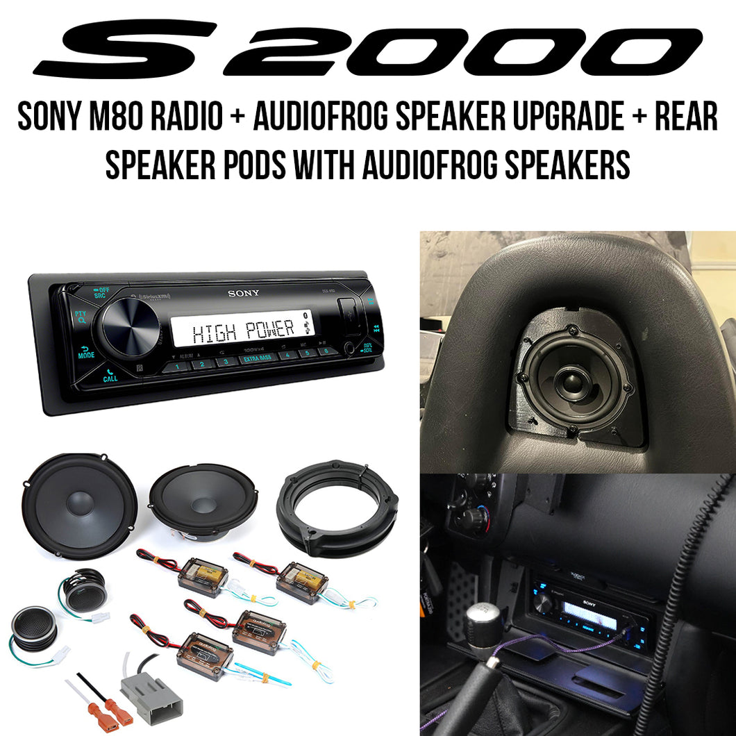 S2000 Sony M80 + Audiofrog G60 Speaker Package with Audiofrog GS42 Roll Hoop Enclosures