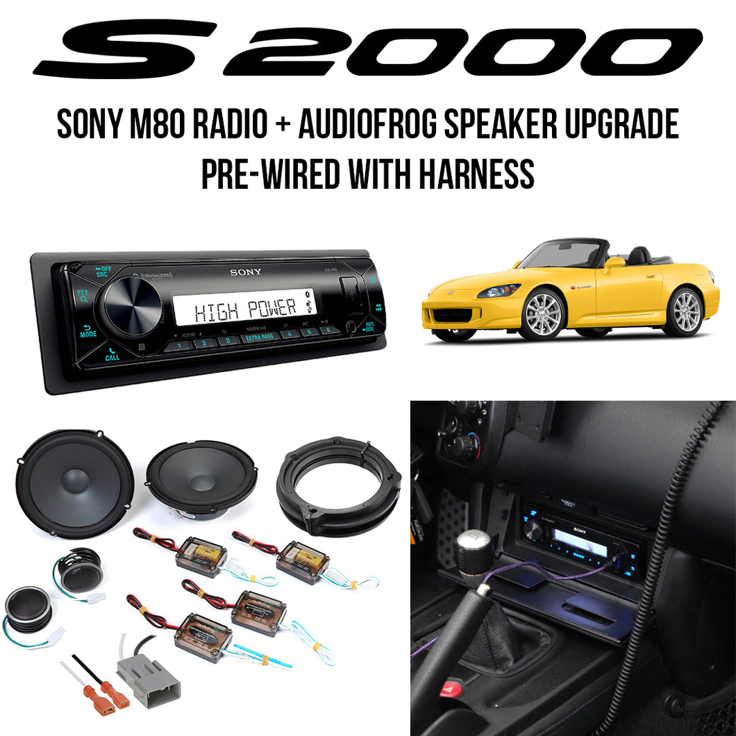 S2000 Sony M80 Radio + Audiofrog Speaker Upgrade