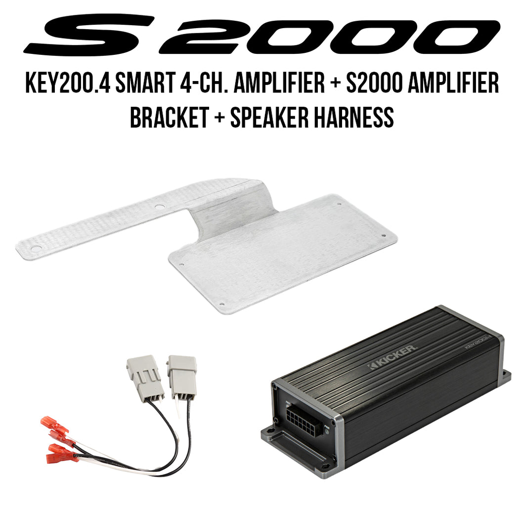 S2000 KICKER AMPLIFIER + AMPLIFIER BRACKET + SPEAKER HARNESS