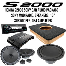 Load image into Gallery viewer, S2000 Complete Sony Car Audio Package – Sony DSX-M80, Sony Speakers, 10&quot; Subwoofer, and Sony XM-GS4
